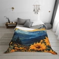 thumbnail image 6 of KLL Elegant Sunset Sunflower Print Fleece Throw Blanket, Horizontal Fleece Bedding Cute Soft Blankets Comfy Fleece Flannel Plush Home Decor for Couch & Bed -50"x40", 6 of 9