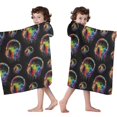 thumbnail image 4 of Colorful Headphones Games Black Pattern Hooded Bath Towel，50"x30" for Ages 3 To 12 Kids, Quick Dry Lightweight Soft Microfiber Hood Beach Towel Cover Up for Kids, 4 of 7
