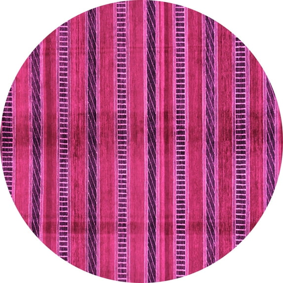 Ahgly Company Indoor Round Oriental Pink Modern Area Rugs, 4' Round