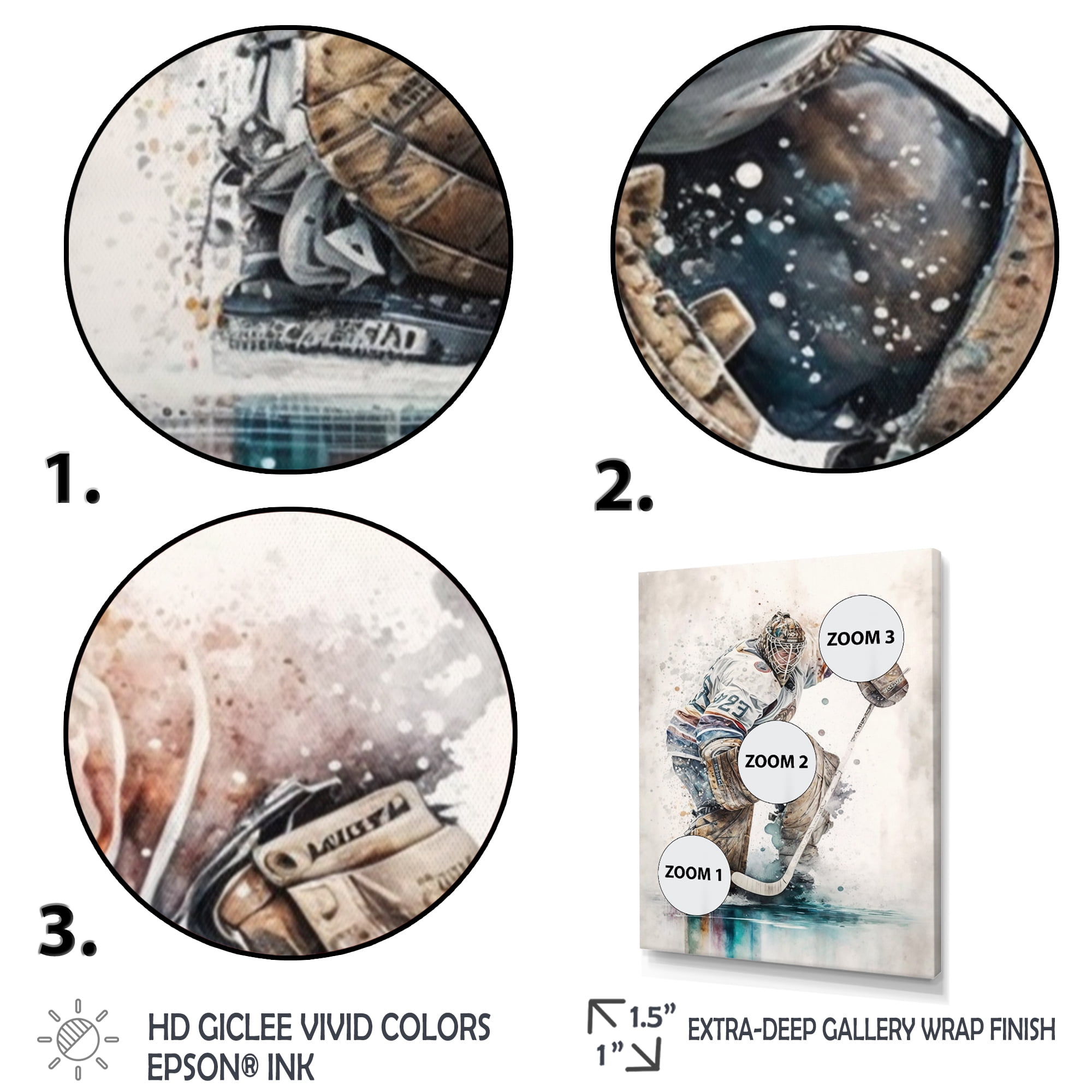 Designart Hockey Goalie During Game III Canvas Wall Art