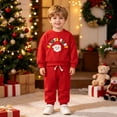 thumbnail image 2 of MEZZALL Toddler Boys Girls Christmas O-Neck Long Sleeve Cartoon Embroider Pullover Tops Shirt Pants Outfit Sets Breathable Clothes Sets, 2 of 8