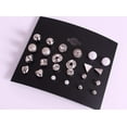 thumbnail image 4 of Magik 6~12 Pairs Fashion Rhinestone Crystal Pearl Earrings Set Women Ear Stud Jewelry (Heart 12 Pairs Silver), 4 of 5
