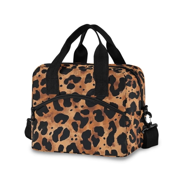 FORMRS Reusable Lunch Bag for Work School Leakproof Insulated Cooler with Adjustable Shoulder Strap, Leopard Pattern