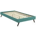 thumbnail image 3 of Modway Loryn Twin Fabric Bed Frame with Round Splayed Legs in Teal, 3 of 5