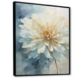 thumbnail image 2 of Designart "Minimalist Harmony Of White And Blue Dahlias I" Dahlia Floater Framed Canvas Prints, 2 of 5