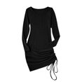thumbnail image 5 of TrendOFT Womens Sweater Dresses Lantern Sleeve Casual Scoop Neck Fall Knit Mini Pullovers Jumper Sweaters Black L, 5 of 6
