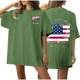 thumbnail image 1 of Camiseta de Cuello Redondo Impresa Delantera Y Trasera Del Día de la Independencia de las Mujeres, Tops Cortos Casuales para las Mujeres, 1 of 5