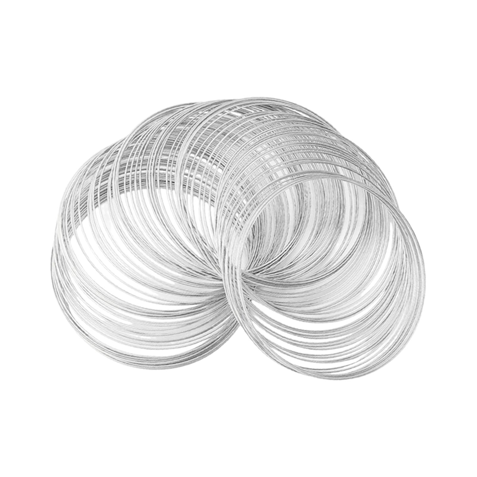 Milageto 2xMemory Wire for Jewelry Making Metal Wire 100 Loops Jewelry Wire Jewellery Wire for Bracelet Bangle Necklace Art Making Accessories , , 4 Pcs