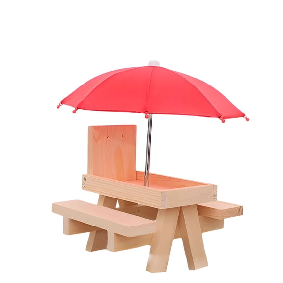 ACDANC Squirrel Feeder Outdoor Solid Wood | Hanging Garden Pet Feeding Station | Corn Nut Holder with Flag | Weather-Resistant | Sturdy Design | 21X18X18Cm | Easy Mount | 1 Pack