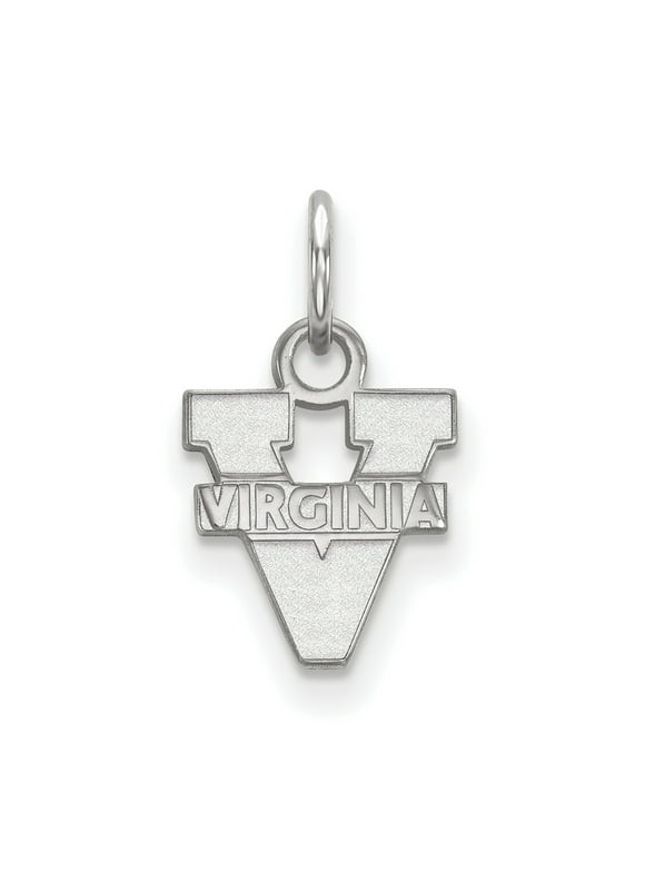 Sterling Silver Rhodium-plated LogoArt University of Virginia Extra Small Pendant Q-SS001UVA