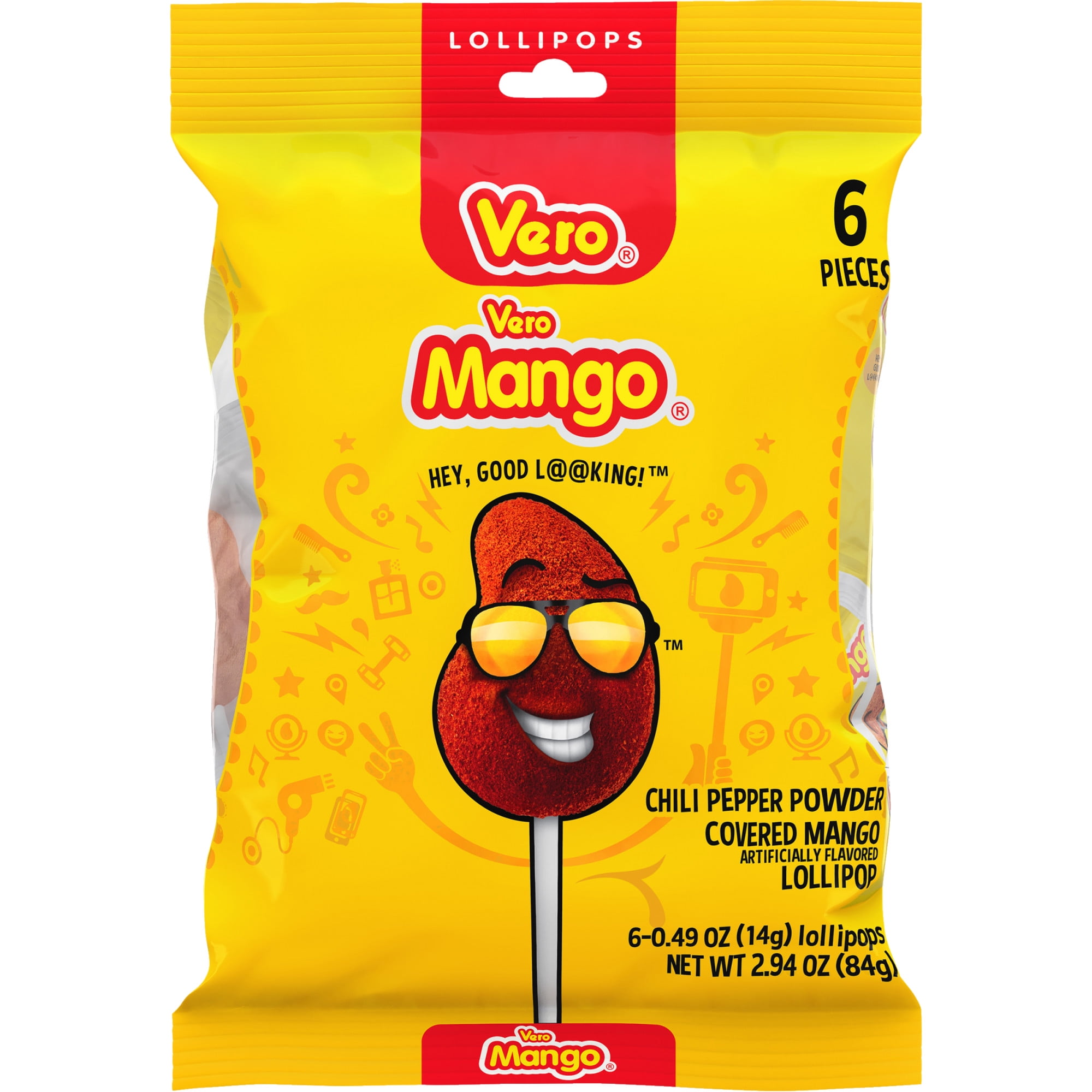 Vero Mango Mango Lollipops, 6 Count