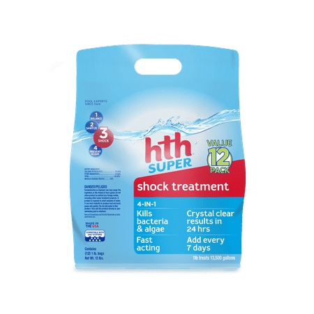 hth Pool 4-in-1 Super Shock Treatment, 12 x 1 lb pack - Walmart.com
