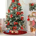 thumbnail image 4 of FMSHPON Natural Red Rose Xmas Christmas Tree Skirt Stand Mat for Holiday Party Decoration Indoor Outdoor 48 inches, 4 of 6
