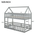 thumbnail image 4 of Twin over Twin House Bunk Bed with Fence and Door, Gray, 4 of 13