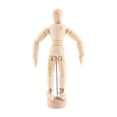 thumbnail image 4 of Maniquí de Madera de 8 Pulgadas, Poses Articuladas, Modelo de Artista, Accesorio de Fotografía, Adorno de Animació, Juguete de Escritorio para Aprender Sombreros y Reflejos., 4 of 7