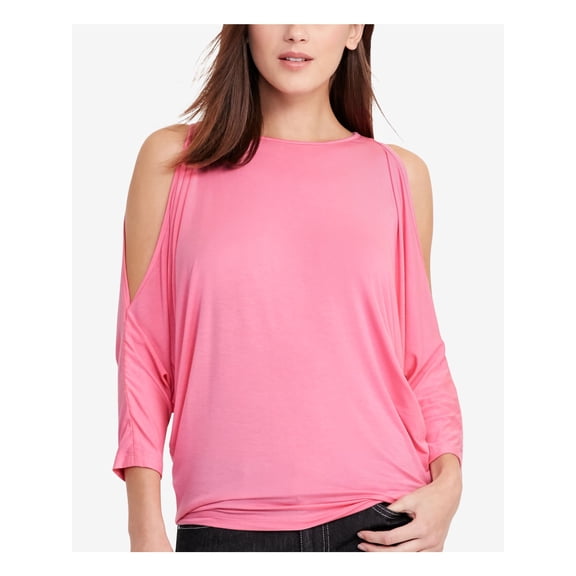 Lauren Ralph Lauren Women's Jersey Cold-Shoulder Top (XS, Peace Rose)