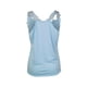 thumbnail image 3 of Gibobby Camiseta sin mangas de verano para mujer, camisetas sin mangas con escote en V y retazos de encaje(Azul,CH), 3 of 5