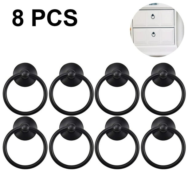8PCS Vintage Ring Knobs Round Antique Drawer Pulls Handle for