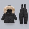 thumbnail image 2 of Abrigo De Invierno Para Niños Pequeños, Niños, Niñas, Bebé, Estampado De Lunares, Chaqueta Gruesa, Pantalones Con Correa, Traje De Dos Piezas Odeerbi LM103-2513, 2 of 5