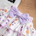 thumbnail image 6 of Infant Boys Clothing Set Cartoon Print Long Sleeve Romper and Shorts with Headband Outfit Sets Size 9-12 Months ,Purple, 6 of 8