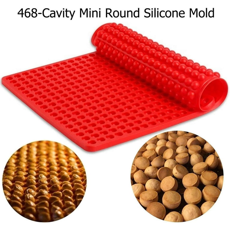 Ailytec Mini Round Silicone Molds, Semi Sphere Gummy Candy Molds, Baking Mat Cooking Sheet for Pets, Dog Treat Pan, Baking Mold Small Dot Cake Decoration, 468