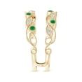 thumbnail image 4 of ANGARA Natural Leaf Motif Emerald and Diamond Ring Wrap in 14K Yellow Gold for Women (Size-1.5mm) | May Birthstone, Birthday, Anniversary, Jewelry Gift for Women | Natural Emerald Ring, 4 of 11