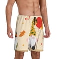 thumbnail image 2 of Naloa Three Gnomes With Balloons Men's Short Pajama Pants, Pj Shorts, Lounge Comfort Shorts-Medium, 2 of 6