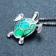 thumbnail image 3 of Gorgeous Bohemian Fire Opal Necklace - Silver Color, Blue, White & Green Tortoise Pendants, 3 of 4