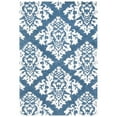 thumbnail image 6 of SAFAVIEH Micro-Loop Meridith Floral Trellis Wool Area Rug, Blue/Ivory, 5' x 8', 6 of 8