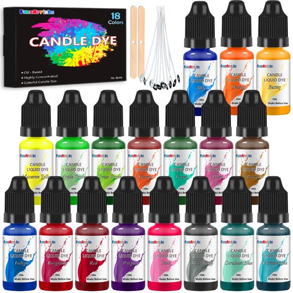 Tinte para velas FansArriche, 18 colores, líquido a base de aceite, para bricolaje