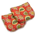thumbnail image 5 of 19-inch U-Shaped Outdoor Spun Polyester Tufted Dining Chair Cushion (Set of 2) - Kingsley Stripe Ruby, 5 of 5