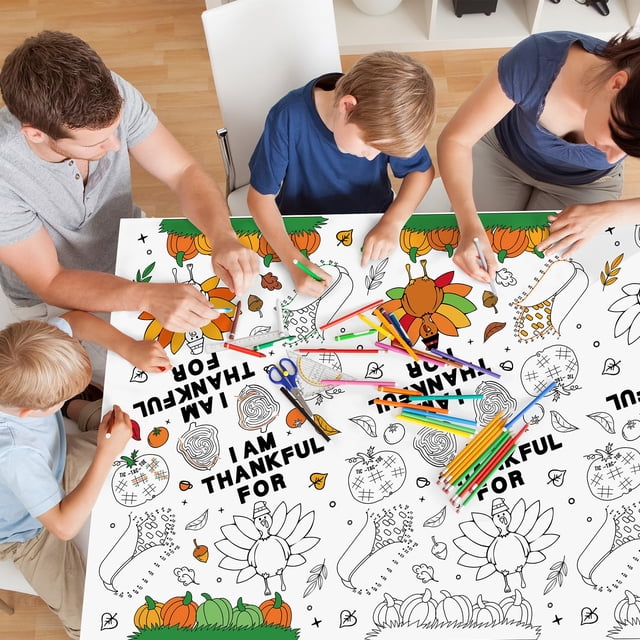 Mantel para colorear de Acción de Gracias AKEROCK 300 x 137 cm para niños