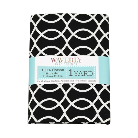 Waverly Inspirations 1 Yard Cut 100% Cotton Prints Fabric Loopy Onyx 44" Wide for Quilting & Sewing