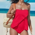 thumbnail image 3 of Fanxing Women Tankini Two Pieces Swimsuit Push Up Tummy Control Two Pieces Tummy Control Bathing Suits Swimwear Tankini Tops & Bottoms Red,XXL, 3 of 7