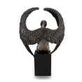 thumbnail image 3 of Bronze Finished Pensive Male Angel Statue On Black Base, 3 of 3
