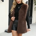 thumbnail image 5 of Stichou omens Faux Fur Vest 2025 Winter Warm Coat Fluffy Shaggy Sleeveless Jacket Fashion Casual Fuzzy Outerwear Coffee L, 5 of 8