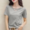 thumbnail image 2 of Bovxnpu Summer Short Sleeve T Shirts Pullover Top Undershirt Crew Neck Loose Summer Pullover Soft Casual Summer Tops (Women's or Women's Plus), 2 of 8