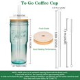 thumbnail image 2 of Juego de vasos de vidrio ANOTION Coloreados de 710 ml con tapas, pajitas para café, 2 of 7