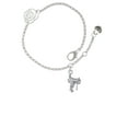 thumbnail image 2 of Delight Jewelry Silvertone English Saddle Silver-tone Rose Link Chain Bracelet, 6.25"+1.75" Extender, 2 of 4