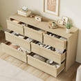 thumbnail image 5 of YUSAZENS 7 Drawer Dresser for Bedroom, Wooden Double Dresser Organizer with Storage Freestanding, Modern Chest of Drawers for Bedroom, Living Room, Nursery - Natural, 5 of 7