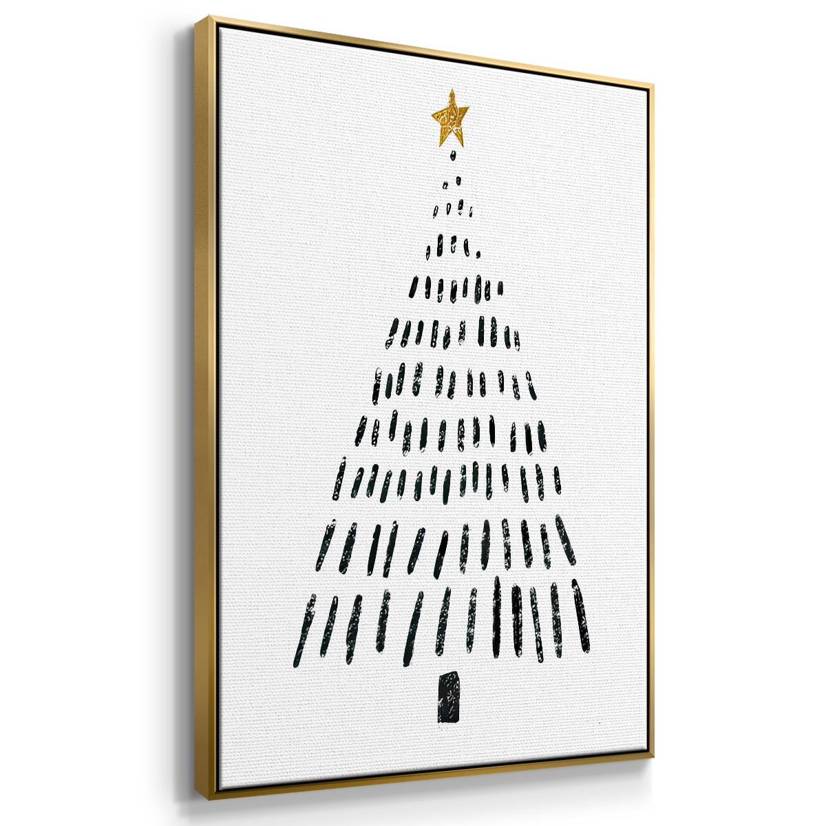 Christmas Tree - Framed Gallery Wrapped Holiday Canvas - 25 x 37 - Gold Frame