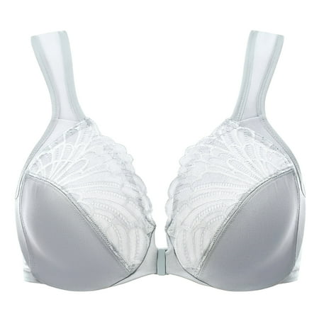 

MELENECA Underwire Front Closure Bras for Women Gray 44B