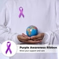 thumbnail image 3 of Purple Awareness Ribbon, 300 Pcs Reusable Purple Recognition Ribbon Pins, Domestic Violence Illness Awareness Purple Lapel Pins, Show Your Support and Care, 3 of 6
