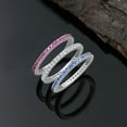 thumbnail image 3 of GOURIK White Gold Plated Stackable Lab Created Ruby Ring for Women - Thin Band for Stacking - Lab Grown Ruby Light Weight Wedding Eternity Band Size 6, 3 of 7