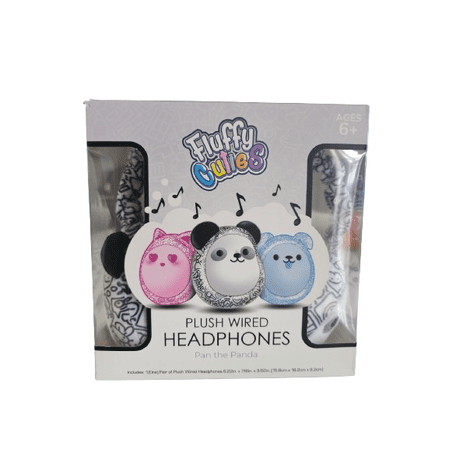 Fluffy Cuties Plush Wired Headphones Pan the Panda