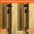 thumbnail image 5 of OKYMOTOR 18" Heavy Duty Steel Cane Bolt Gate Drop Rod, Gate Latch to The Ground, Black Finish Finished Drop Bolts, for Wood Fence Hardware Wooden Gater and Holding Doors, 5 of 9
