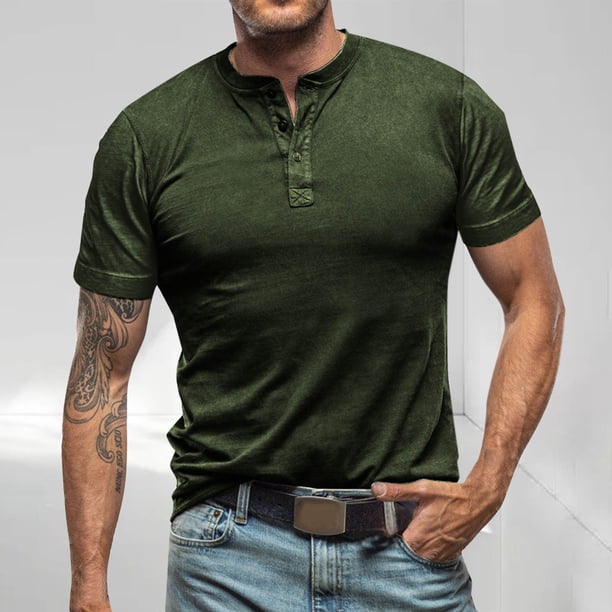 pstuiky camisetas de hombre, Camisa casual de manga corta para hombre, estilo bolos vintage, estilo playero cubano, con botones, para verano ropa de hombre xxl