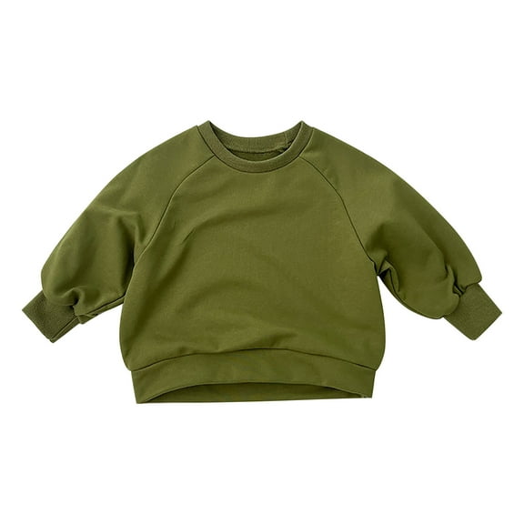 Mercatoo Toddler Kids Baby Boys Girls Basic Crewneck Pullover Sweatshirt Children's Solid Coat Tops My Bride Hoodie