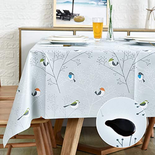 Lohascasa Vinyl Oilcloth Tablecloth Rectangle Wipeable Peva Waterproof Pvc Heavy Duty Stainproof Spillproof Large Tablecloth Farm Thanksgiving Banquet Bbq Bird 9 Ft 54 X 108 Inch Walmart Com