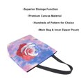 thumbnail image 3 of Open Top Canvas Tote Bag with Zipper Reusable Shopping Bag 13.5x15" Roomy Carryall Rose with Flag Pattern, 3 of 9